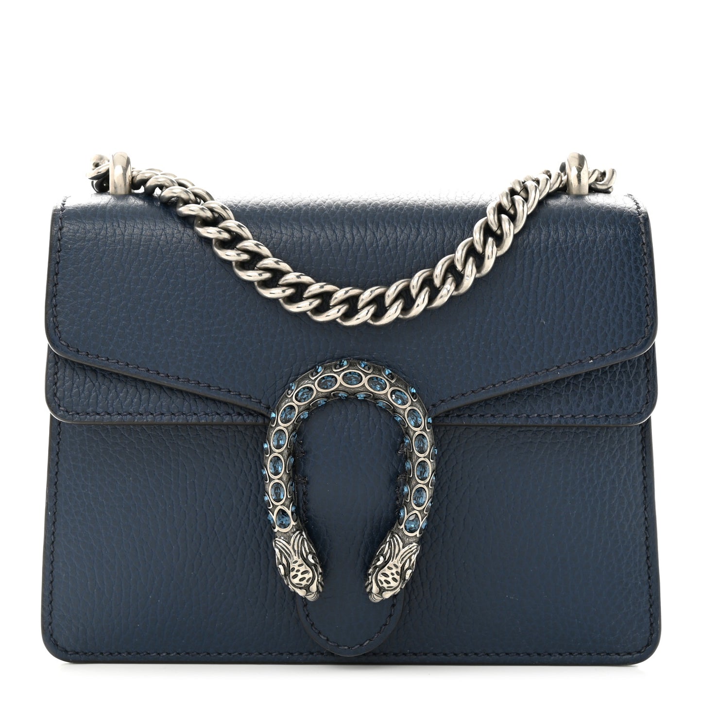 Dollar Calfskin Crystal Mini Dionysus Shoulder Bag Blue Agata Montana Sapphire
