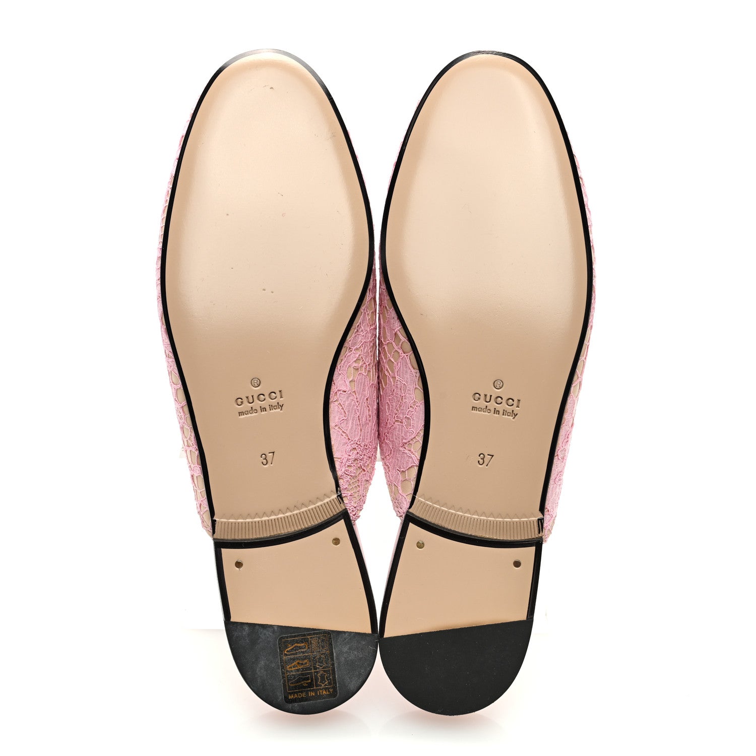 Gucci Lace Malaga Kid Womens Princetown Slippers 37 Sugar Pink Skin Rose 5 of 10