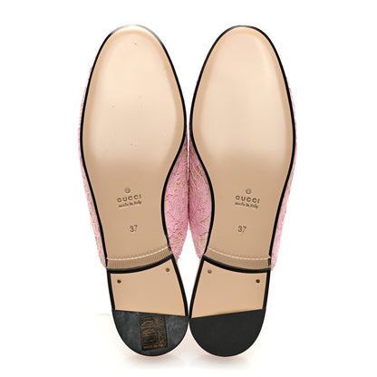 Gucci Lace Malaga Kid Womens Princetown Slippers 37 Sugar Pink Skin Rose 5 of 10