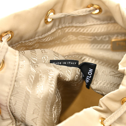 Prada Re-Nylon Saffiano Duet Bucket Crossbody Bag Deserto 7 of 10