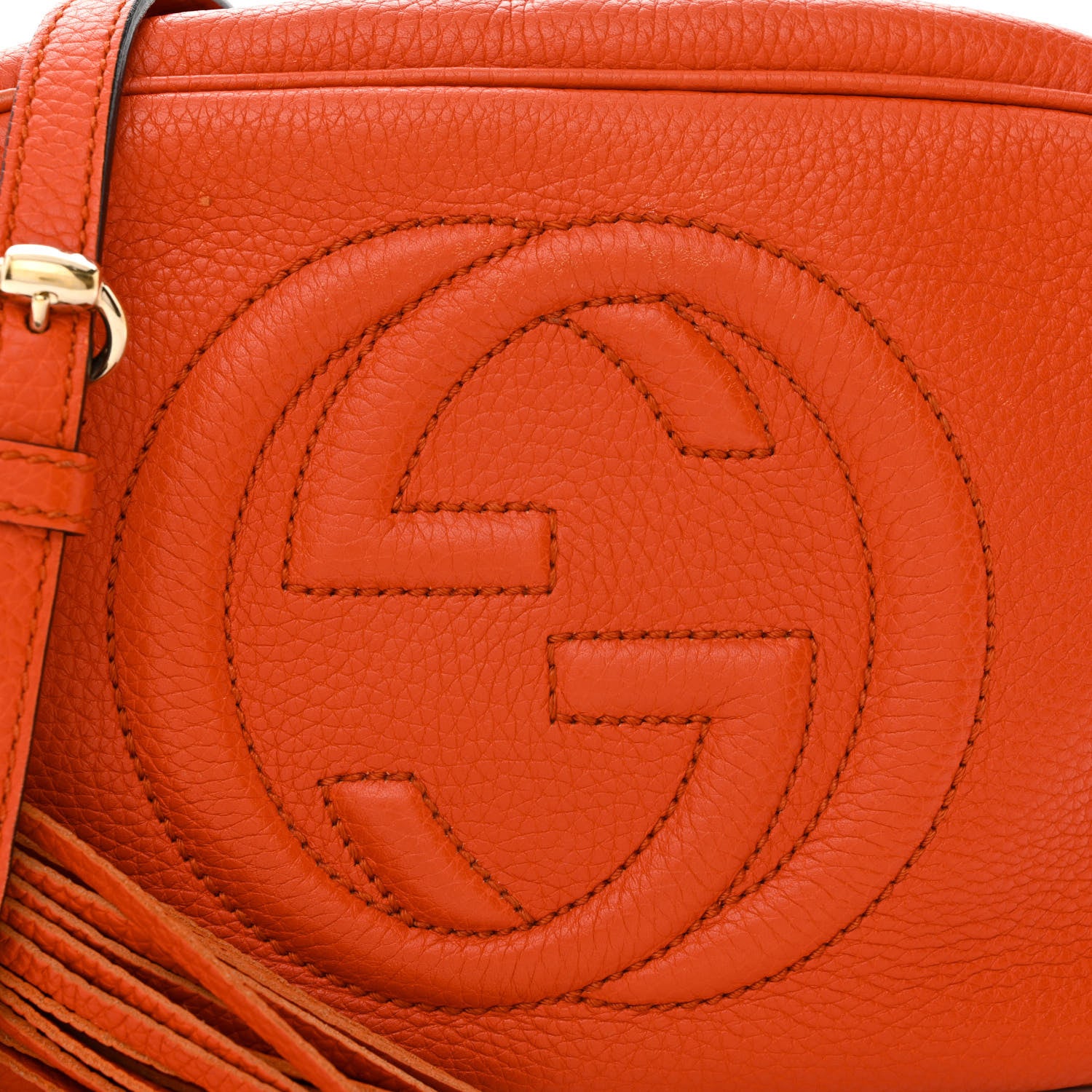 Gucci Pebbled Calfskin Small Soho Disco Bag Sun Orange 9 of 17