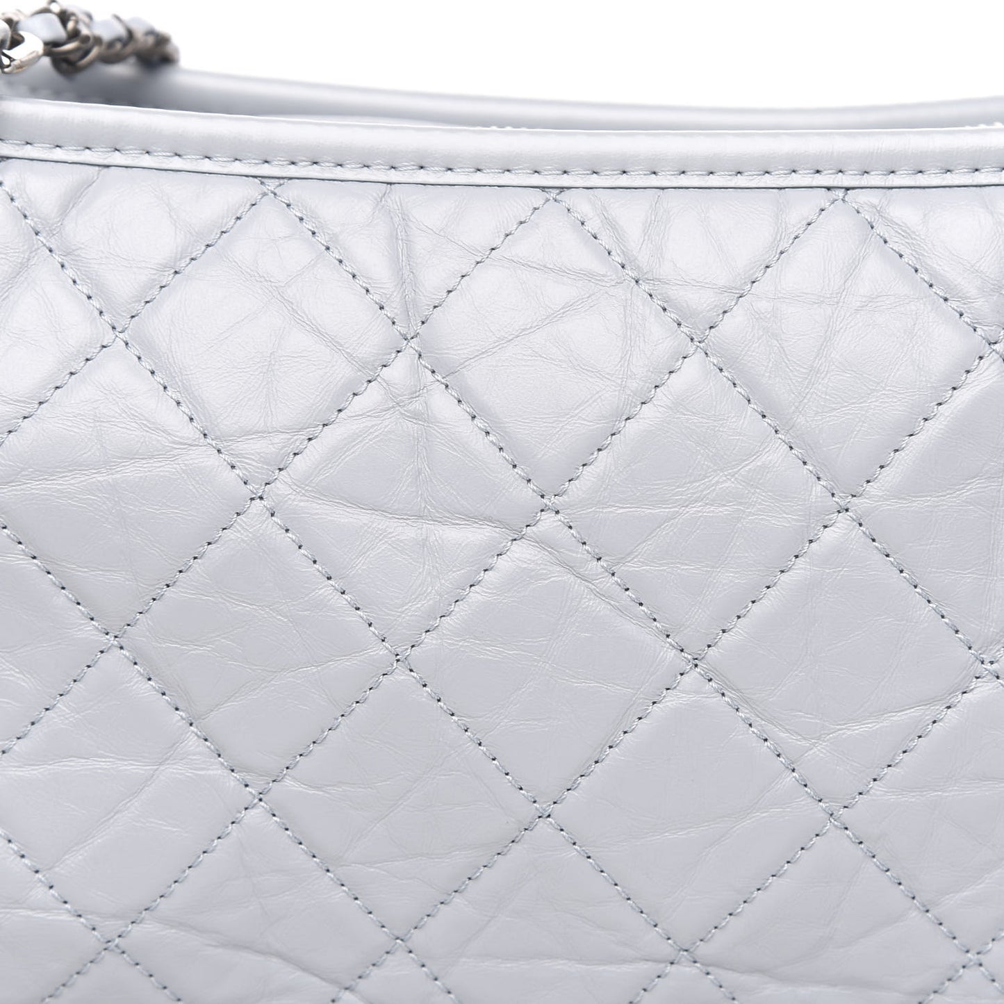 Aged Calfskin Quilted Medium Gabrielle Hobo Light Blue