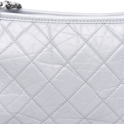Chanel Aged Calfskin Quilted Medium Gabrielle Hobo Light Blue 10 of 10
