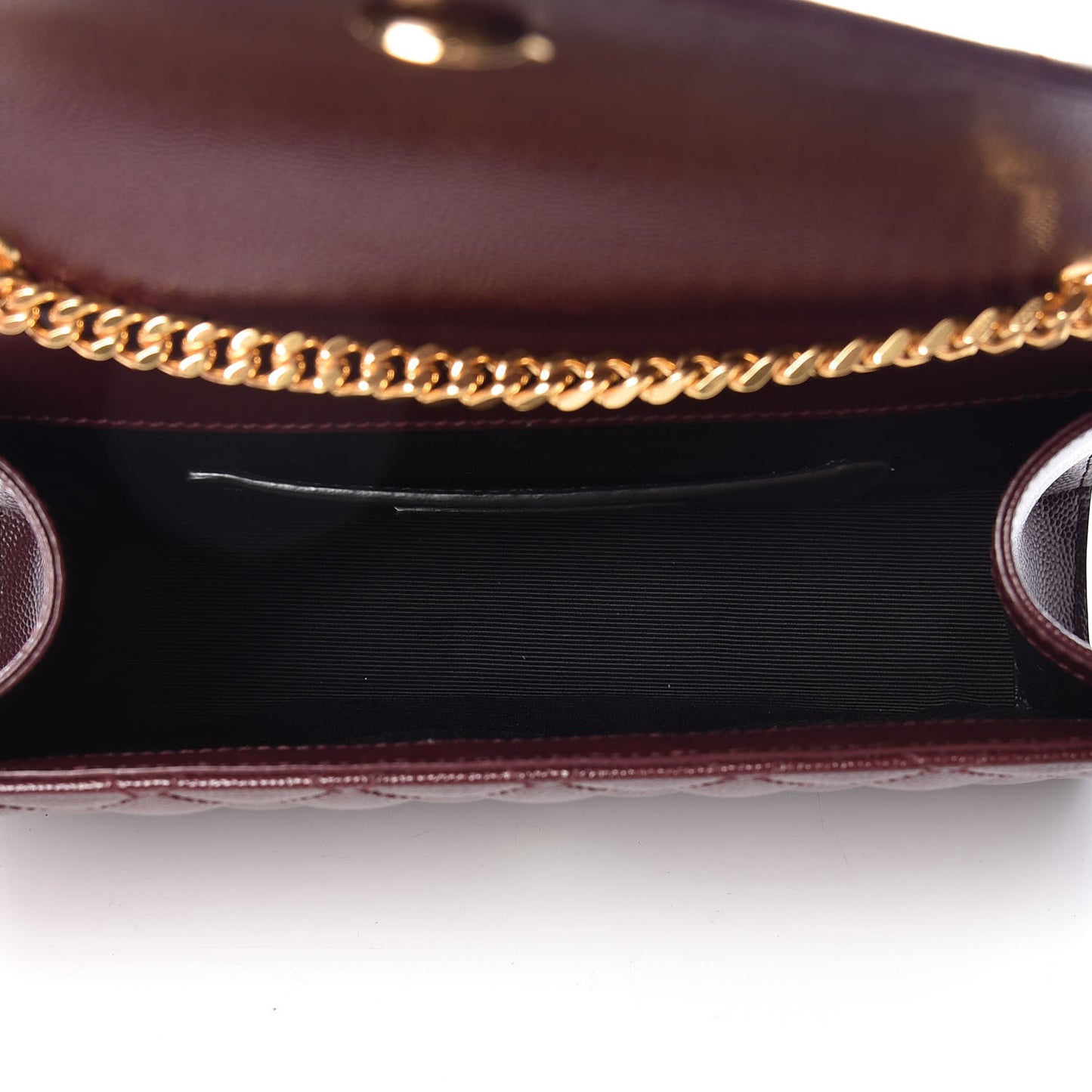 Grain De Poudre Textured Mixed Matelasse Triquilt Small Monogram Satchel Burgundy
