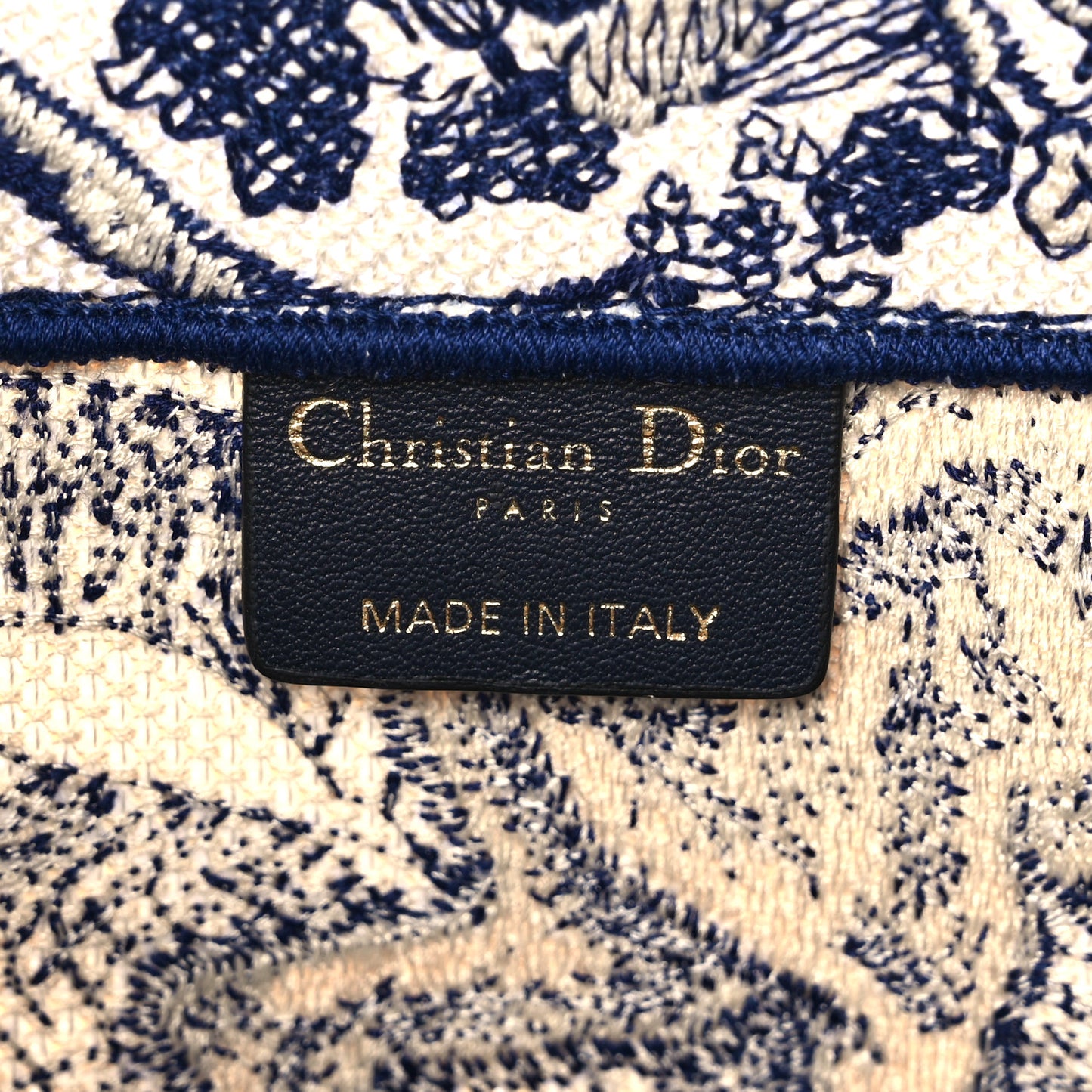 Canvas Embroidered Large Dioriviera Toile De Jouy Book Tote Blue