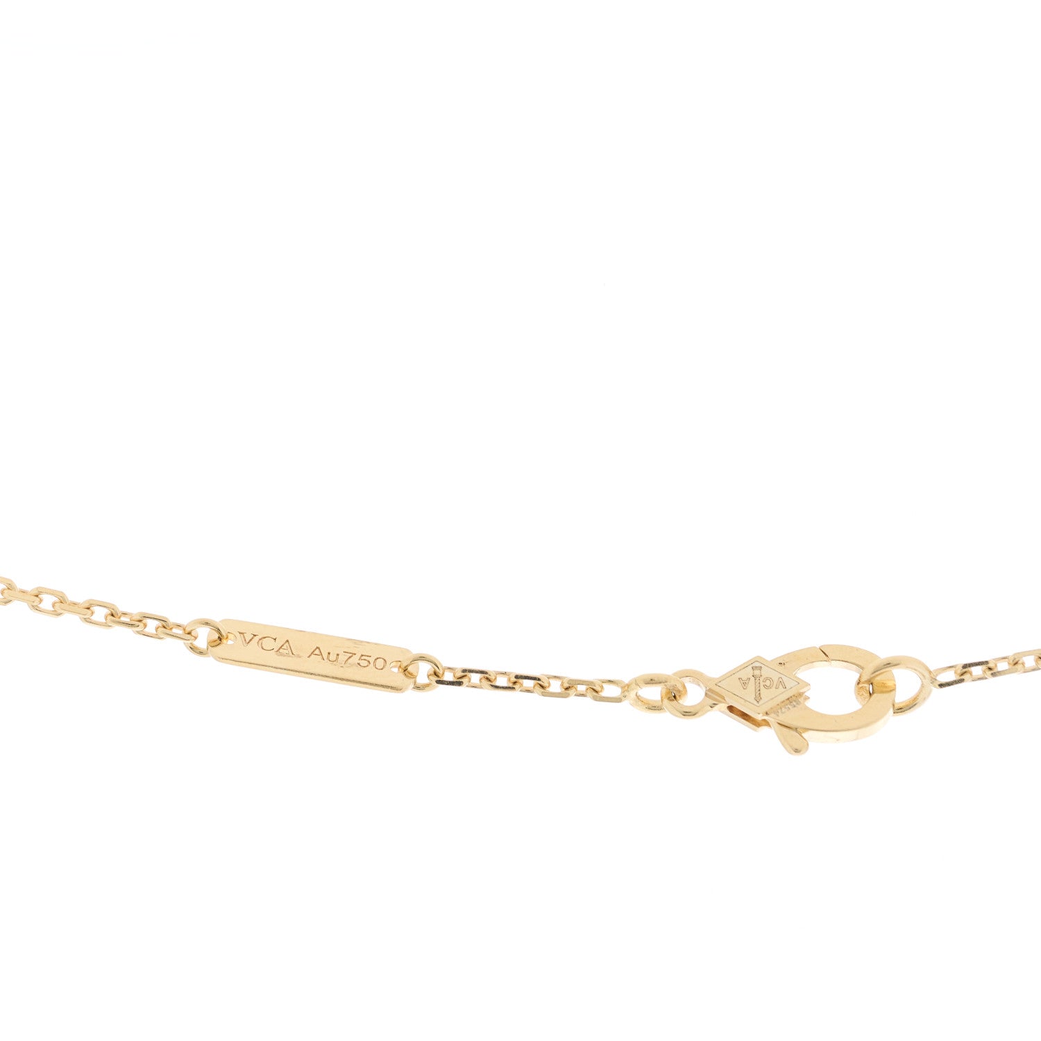 Van Cleef & Arpels 18K Yellow Gold Carnelian Vintage Alhambra Pendant Necklace 5 of 6