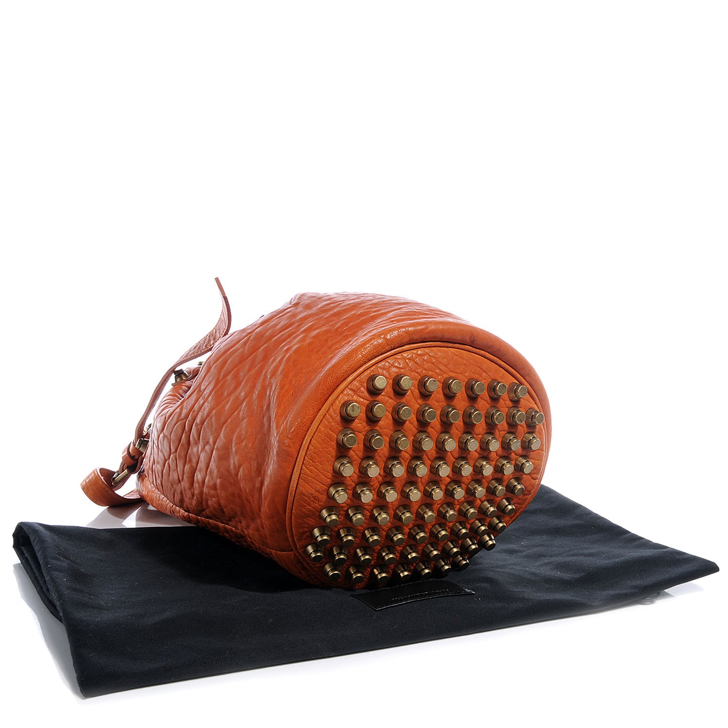 Pebbled Leather Diego w Antique Brass Hardware Tangerine