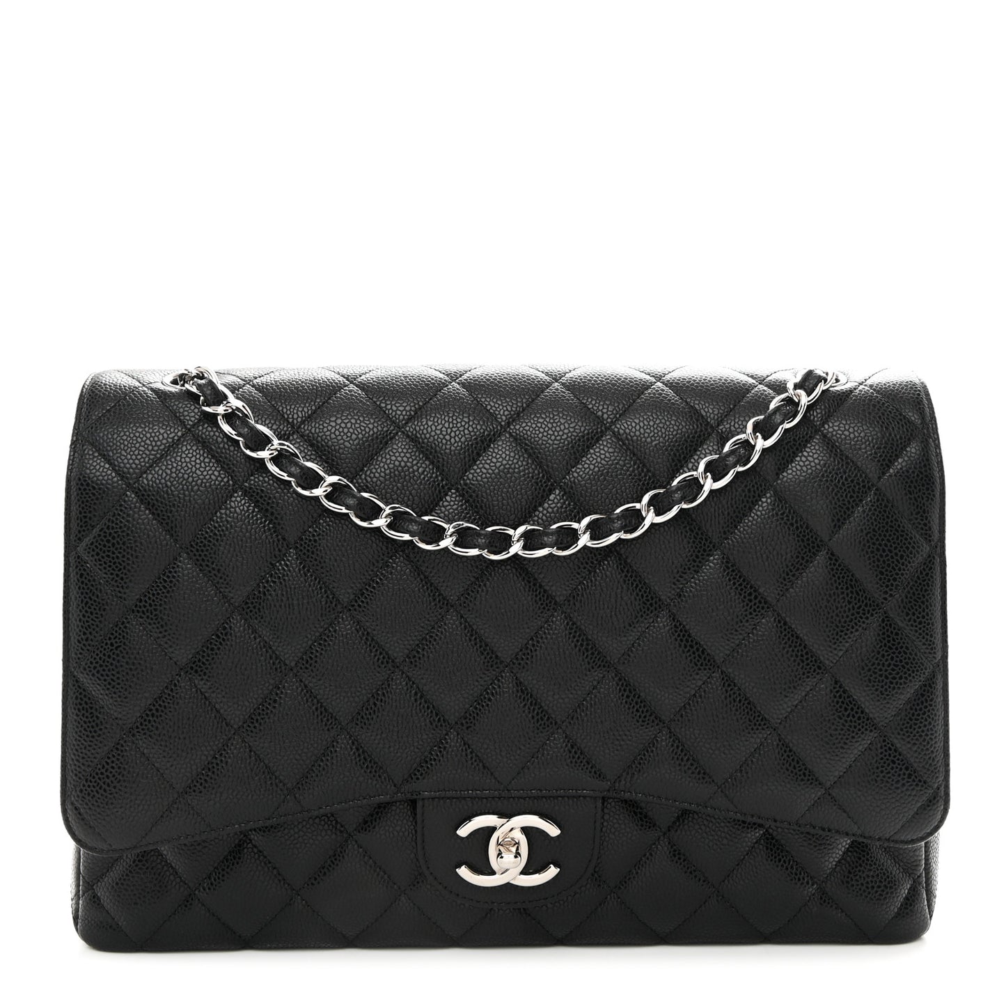 Caviar Quilted Maxi Double Flap Black
