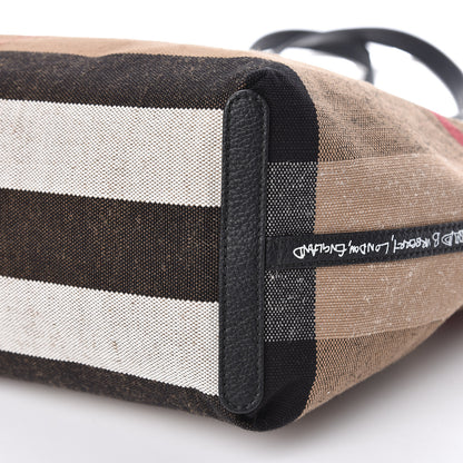 Burberry Coated Canvas Mega Check Medium Doodle Tote Black 13 of 16