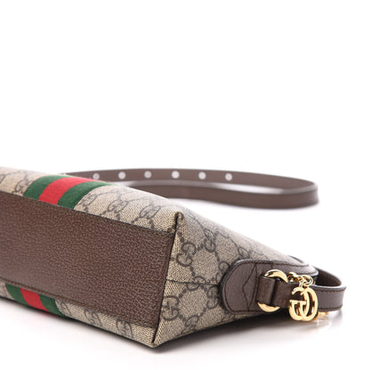 Gucci GG Supreme Monogram Textured Dollar Calfskin Web Small Ophidia Dome Shoulder Bag Beige Ebony New Acero 10 of 12