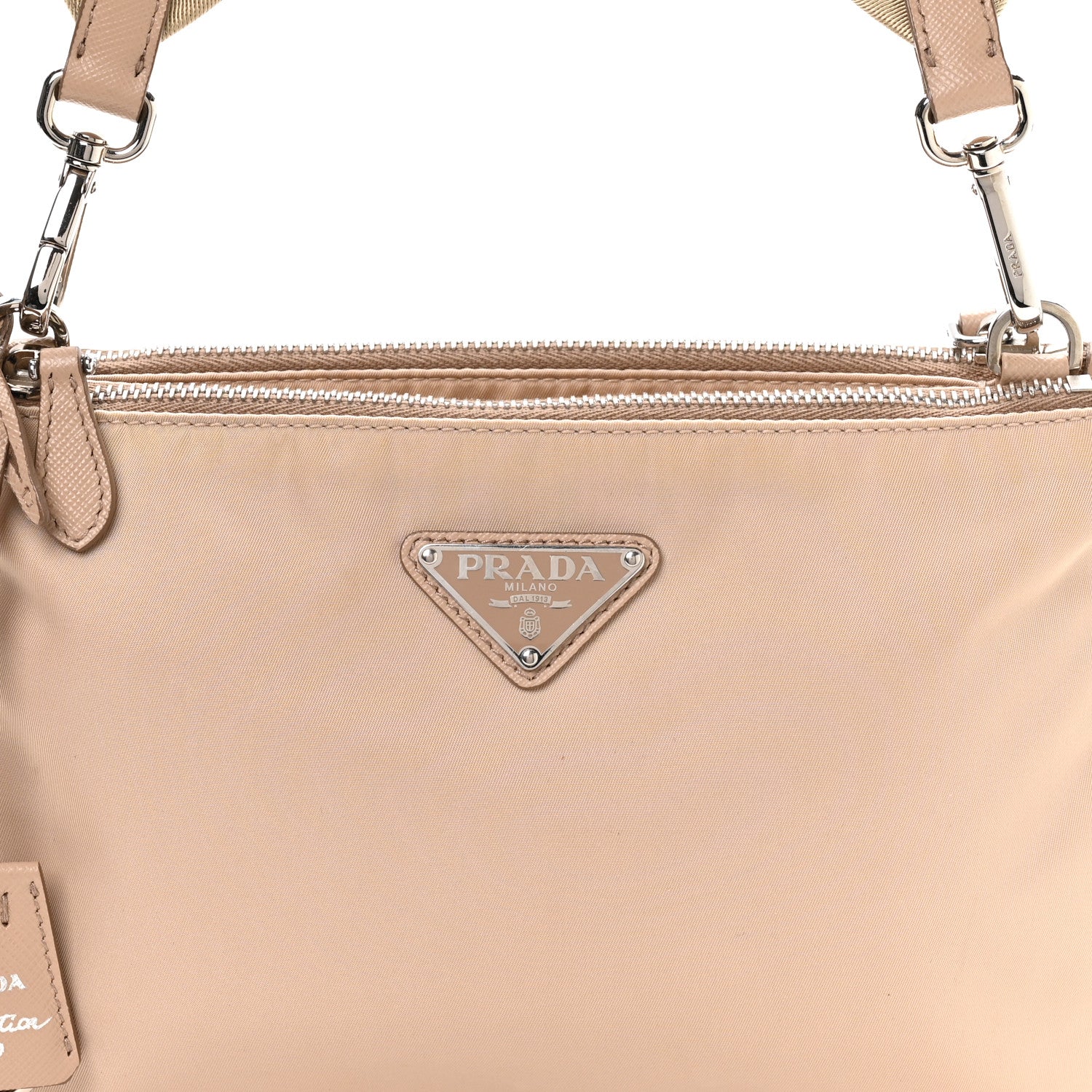 Prada Re-Nylon Saffiano Re-Edition 2000 Double Zip Crossbody Bag Cammeo 9 of 11