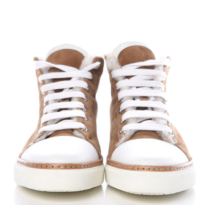 Hermes Suede Shearling Womens Jimmy High Top Sneakers 41 2 of 7
