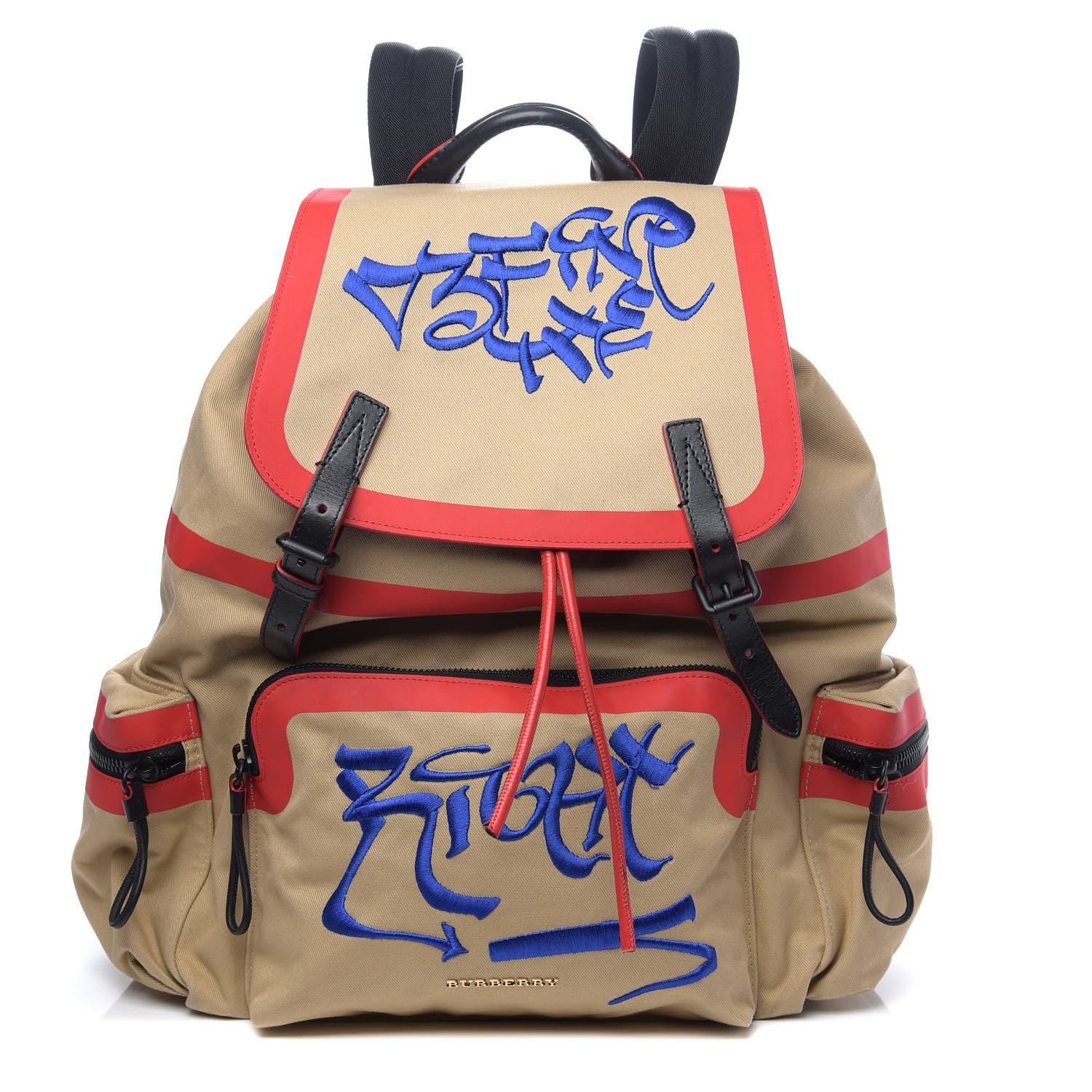 Burberry X KRIS WU Canvas Embroidered XL Rucksack Backpack Honey 1 of 14