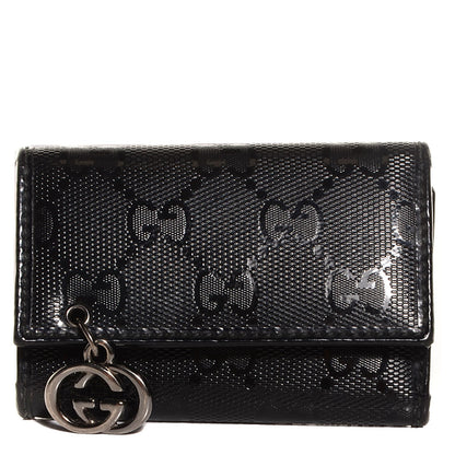 Gucci Imprime Monogram GG Pierce 6 Key Case Black 1 of 7