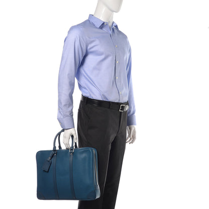 Louis Vuitton Epi Porte-Documents Voyage Briefcase Blue Celeste 2 of 9