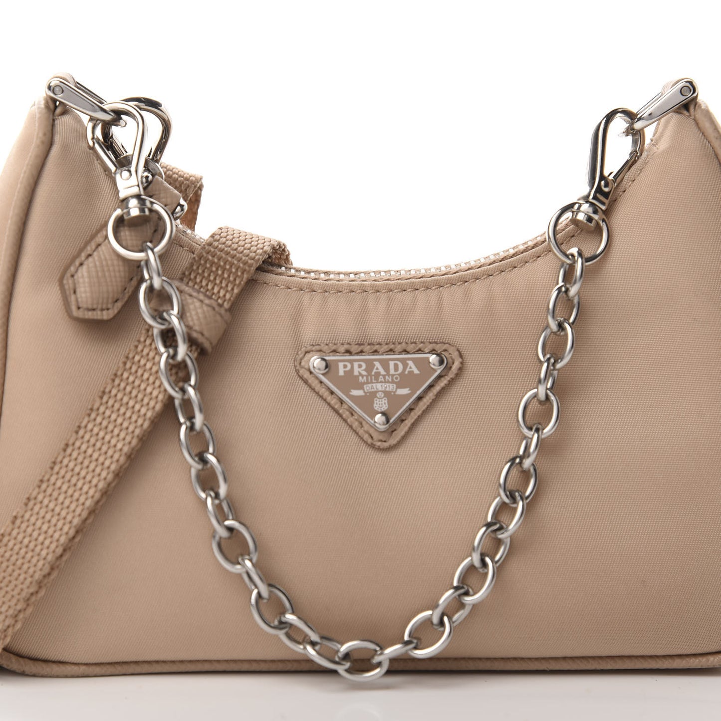 Tessuto Nylon Saffiano Mini Re-Edition 2000 Shoulder Bag Cammeo