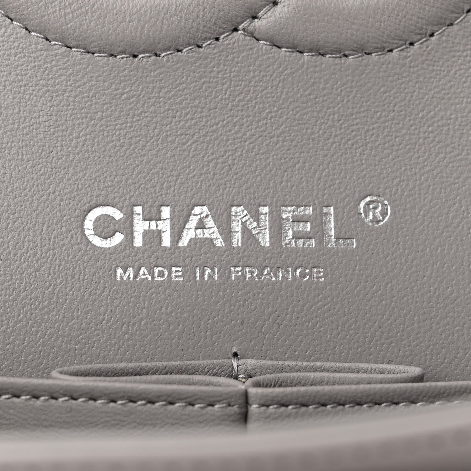 Chanel Lambskin Quilted Medium Double Flap Grey 6 of 11