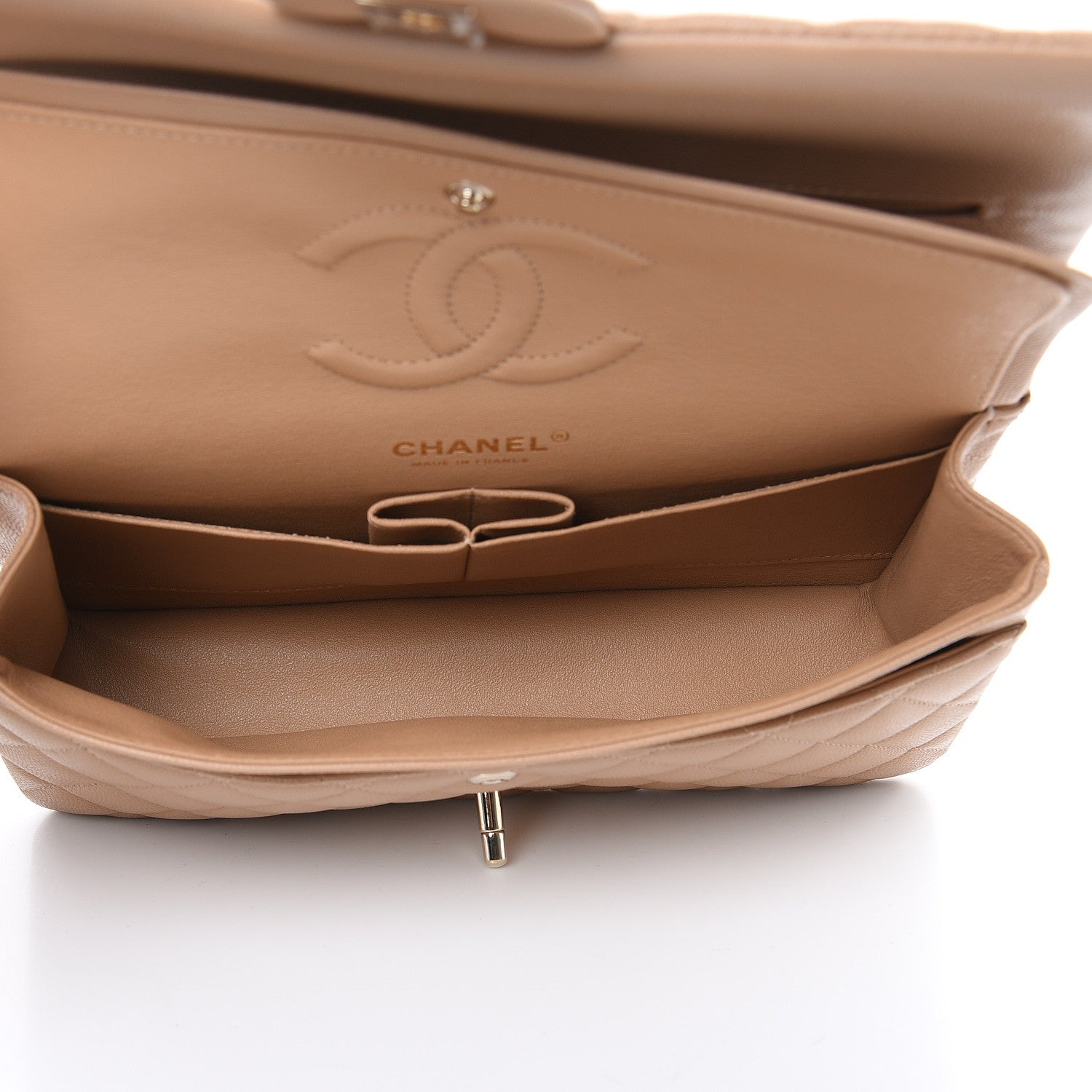 Chanel Caviar Quilted Medium Double Flap Beige 5 of 12