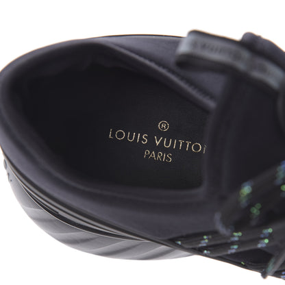 Louis Vuitton Neoprene Mesh Rubber Fastlane Low Sneakers 10 Black 7 of 8