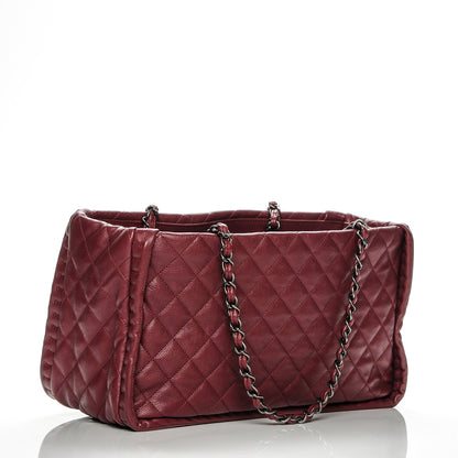 Chanel Calfskin Quilted Small Istanbul Tote Light Burgundy 3 of 7