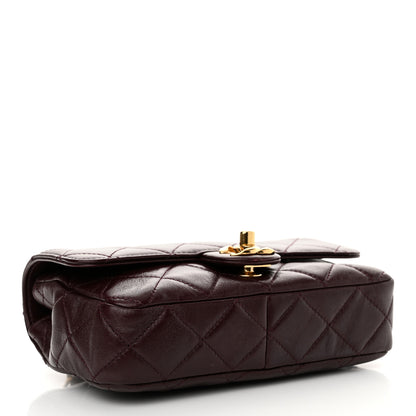 Chanel Shiny Lambskin Quilted Twist CC Square Flap Burgundy 4 of 13