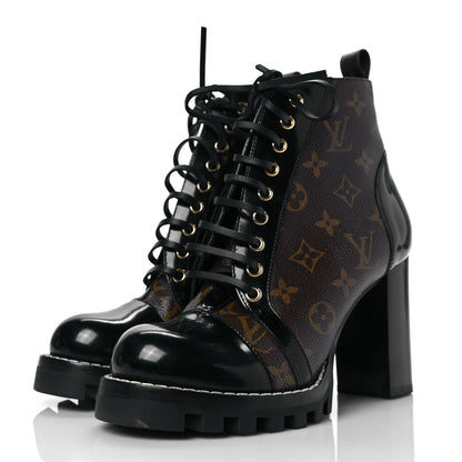 Louis Vuitton Patent Calfskin Monogram Star Trail Ankle Boots 39 Black 3 of 8