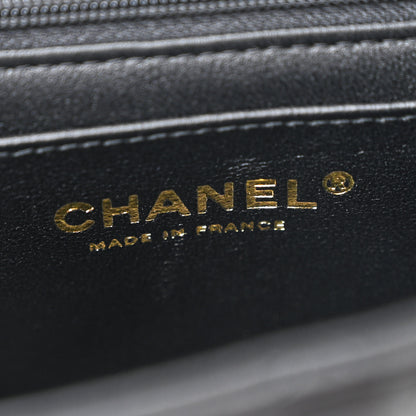 Chanel Lambskin Quilted Mini Top Handle Rectangular Flap Black 6 of 10