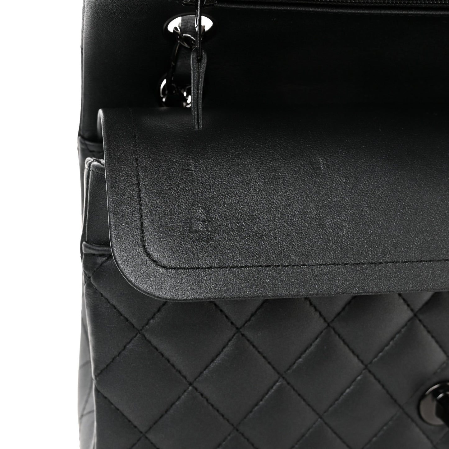 Lambskin Quilted Medium Double Flap So Black