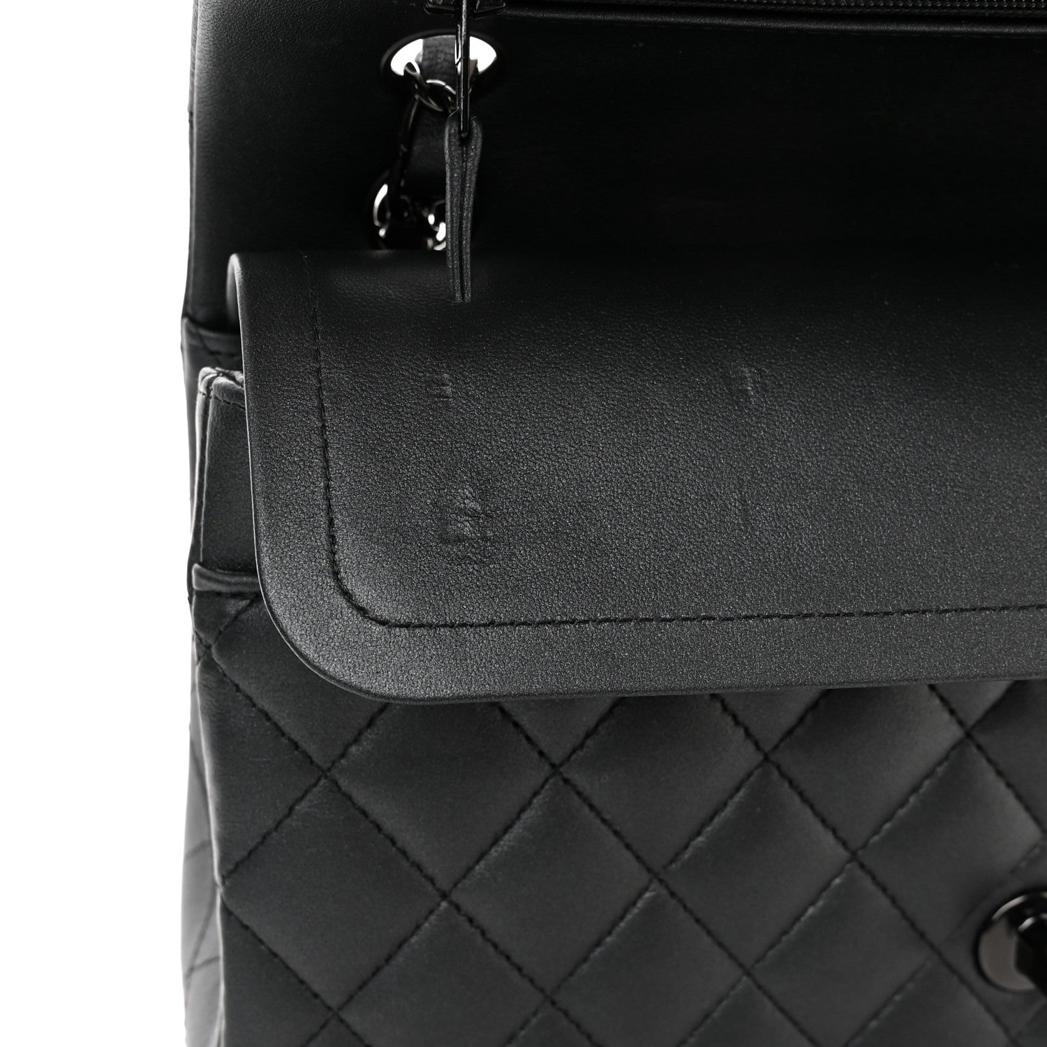Chanel Lambskin Quilted Medium Double Flap So Black 11 of 12