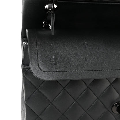 Chanel Lambskin Quilted Medium Double Flap So Black 11 of 12