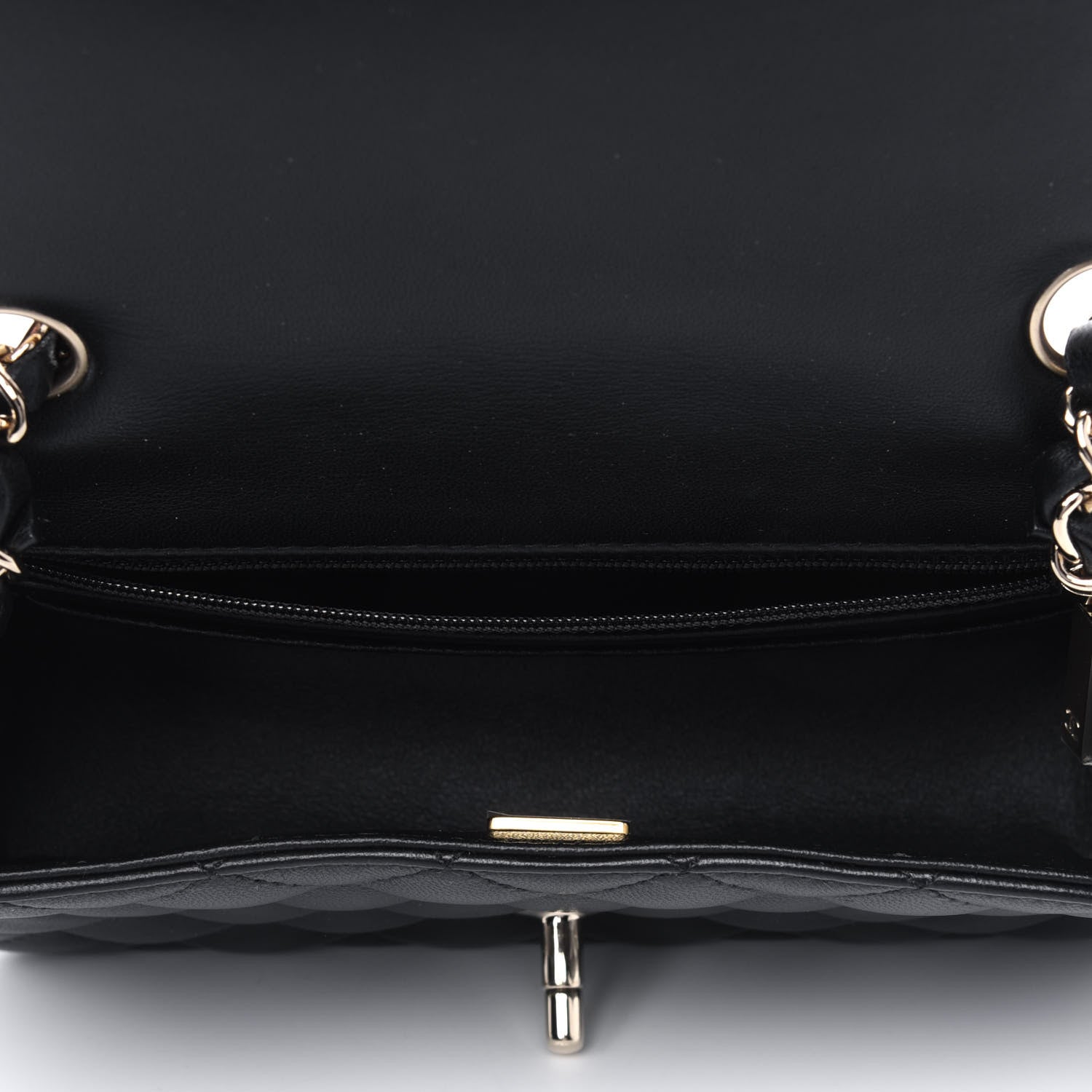 Chanel Lambskin Quilted Mini Rectangular Flap Black 4 of 4