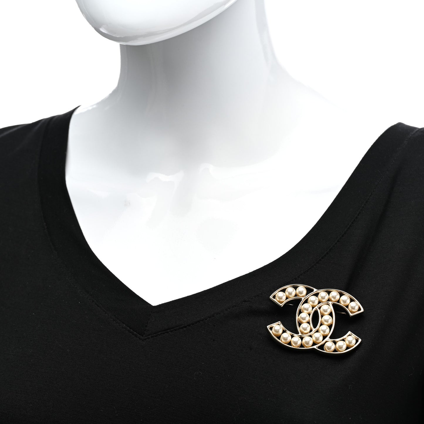 Pearl CC Brooch Light Gold