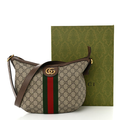 Gucci GG Supreme Monogram Web Small Ophidia Half Moon Hobo Brown 13 of 13