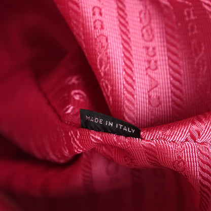 Prada Saffiano Vernice Turn Lock Shopping Tote Peonia 6 of 9