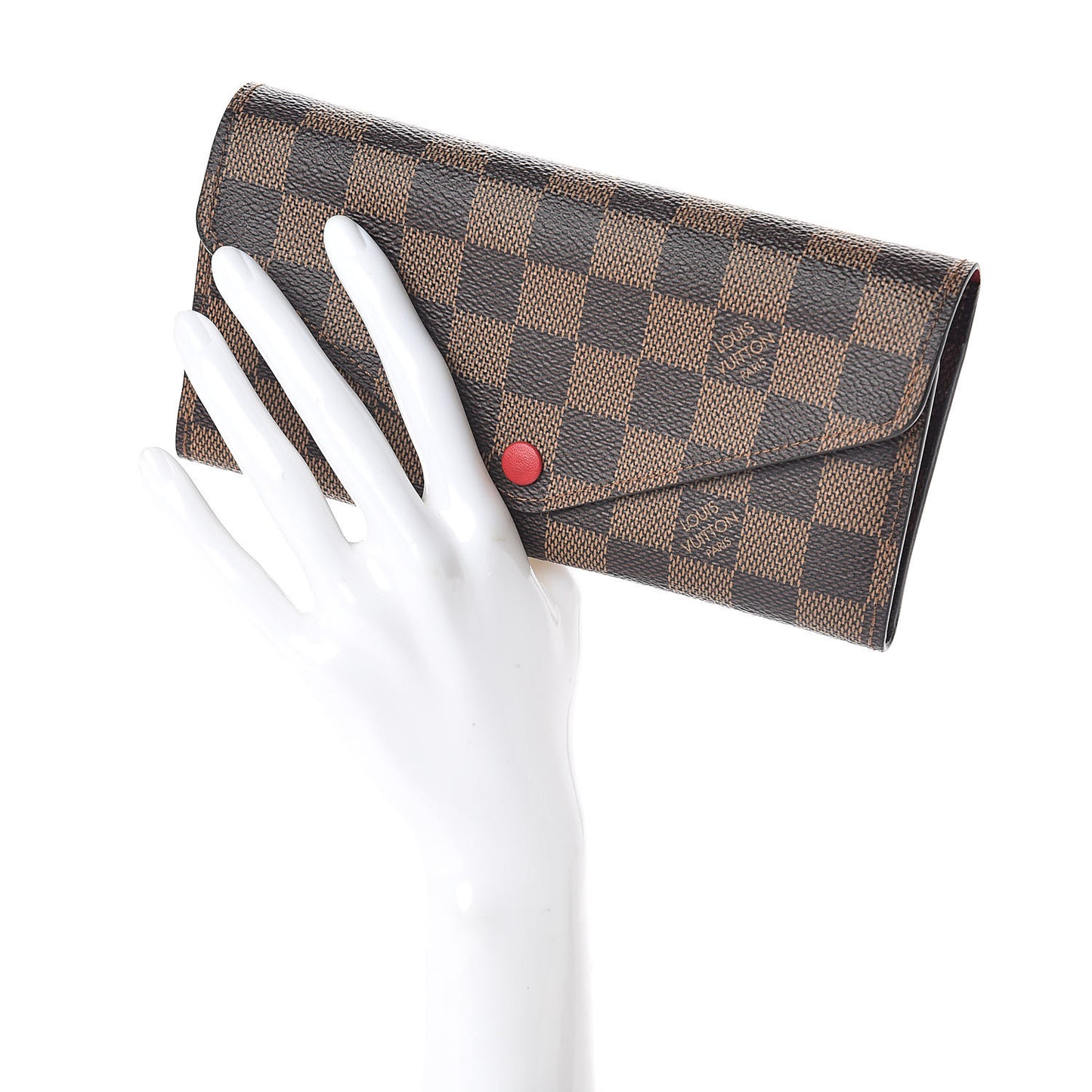 Damier Ebene Josephine Wallet Red
