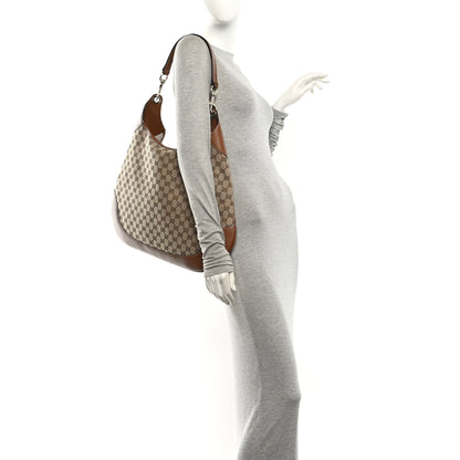 Gucci GG Supreme B Large Shoulder Bag Beige Dark Brown 2 of 10