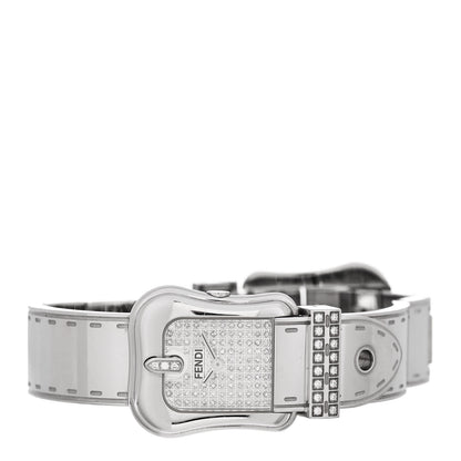 Fendi Stainless Steel Diamond 23mm 3800L Buckle Quartz Watch Silver 2 of 5