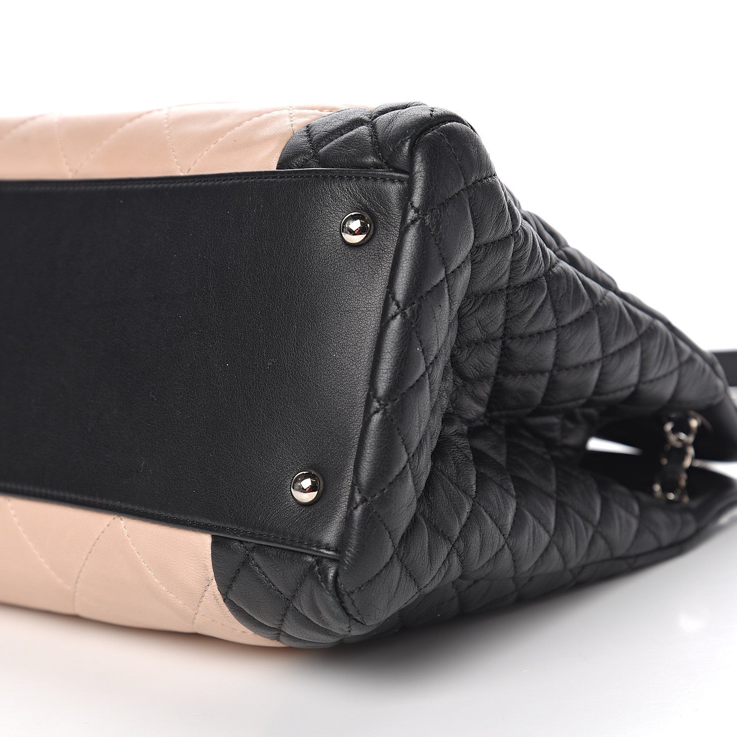 Chanel Lambskin Quilted CC Shopping Tote Black Rose Clair 9 of 15