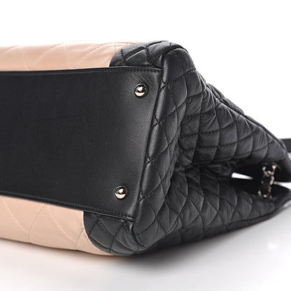 Chanel Lambskin Quilted CC Shopping Tote Black Rose Clair 9 of 15