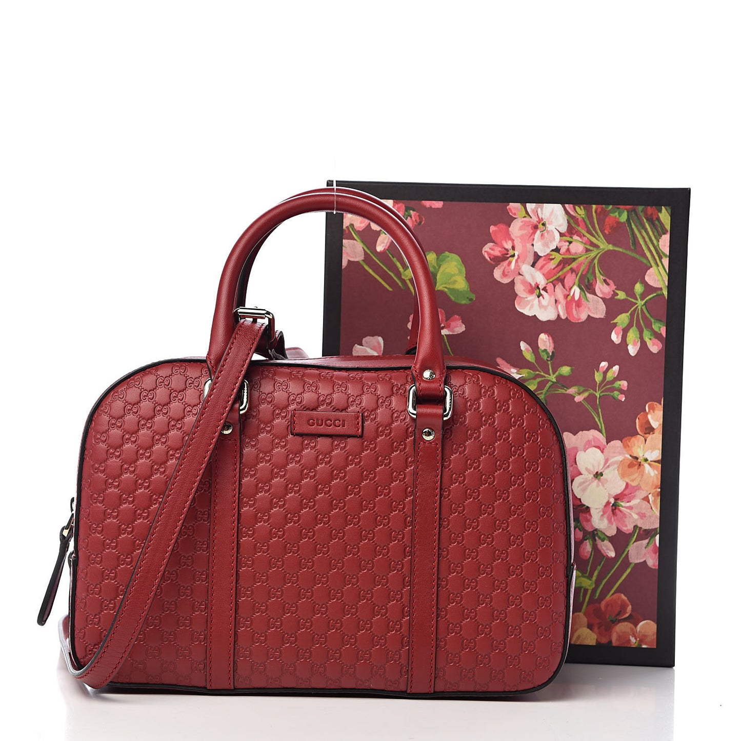 Soft Microguccissima Medium Crossbody Bag Rosso