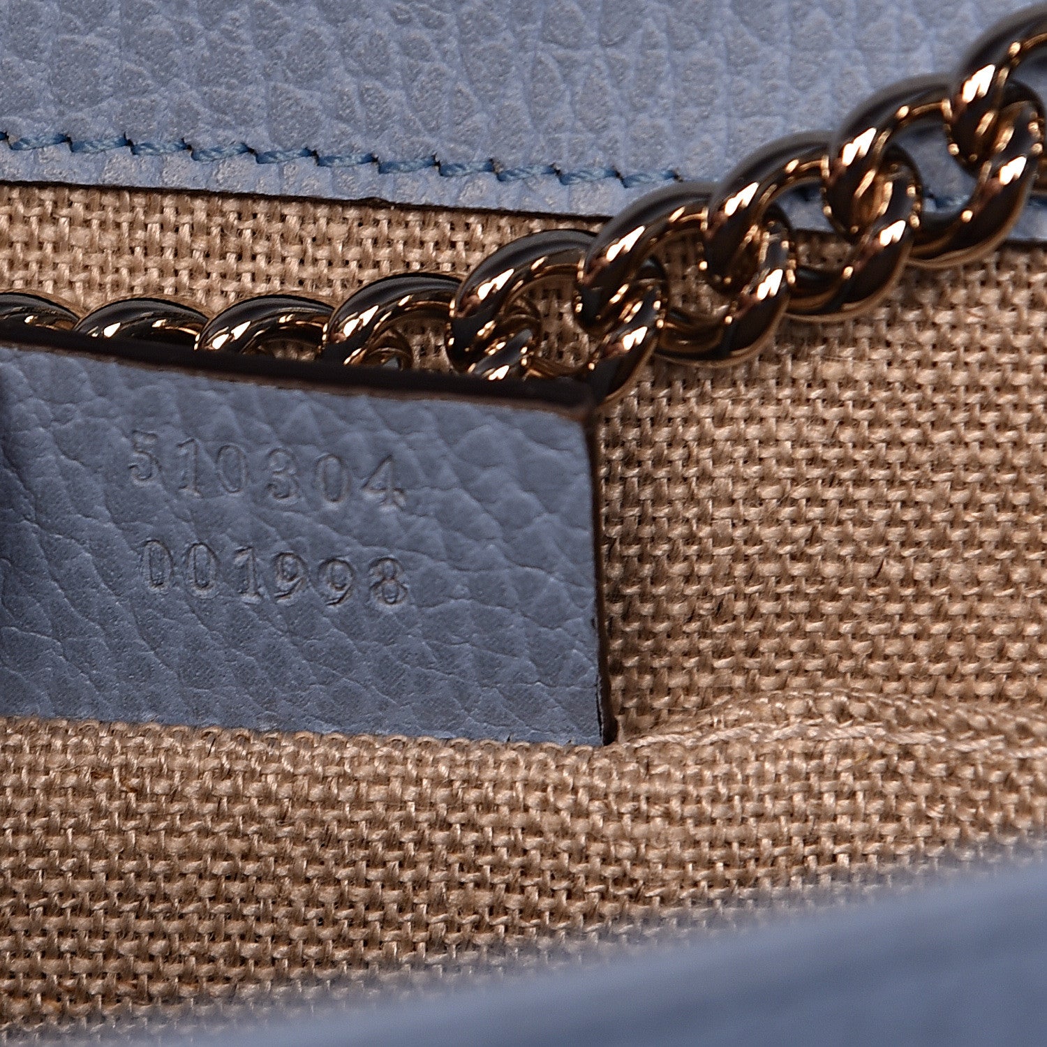 Gucci Dollar Calfskin Small Interlocking G Shoulder Bag Mineral Blue 7 of 11
