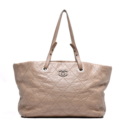 Chanel Glazed Calfskin Large On The Road Tote Beige 1 of 12