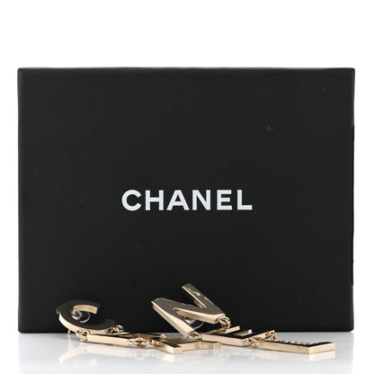Chanel Metal Cha-Nel Logo Drop Earrings Gold 5 of 5
