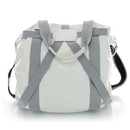 Gucci Mens Leather Nylon Strap Tote White Grey SS10 Runway 3 of 8