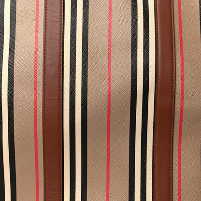 Burberry E-Canvas Stripe Medium Portrait Tote Bag Brown 7 of 9