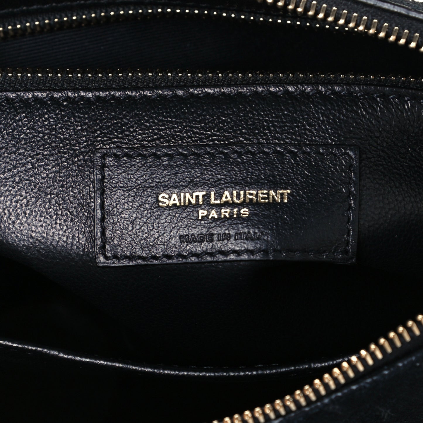 Suede All-Over Monogram Crossbody Black