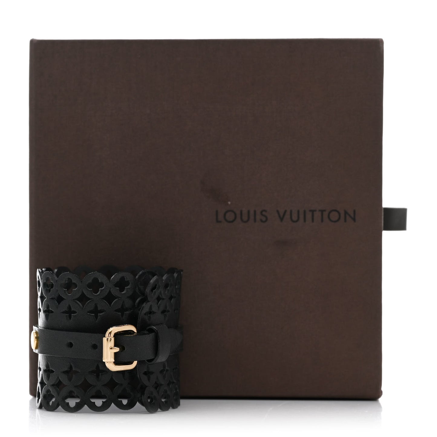 Calfskin Flower It Bracelet 17 Black