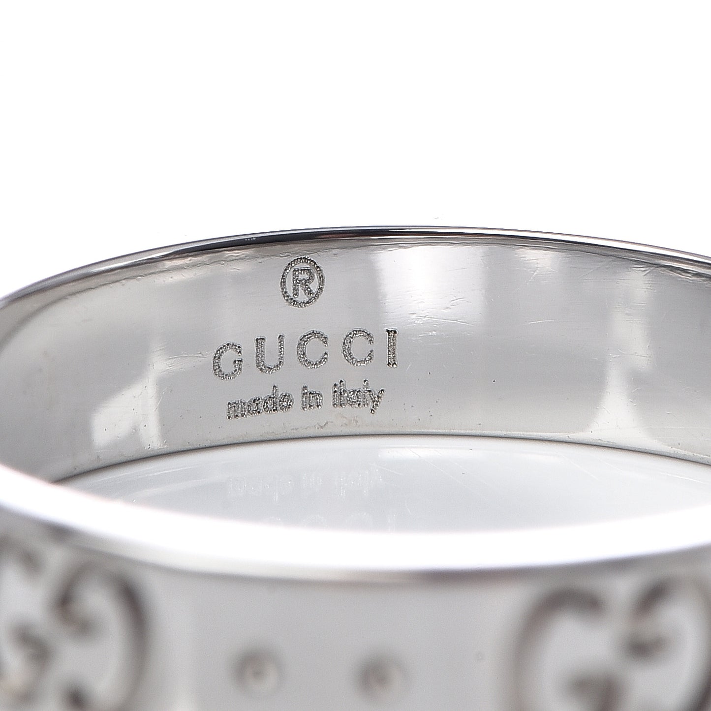 18K White Gold 4mm Icon Thin Band Ring 54 6.75