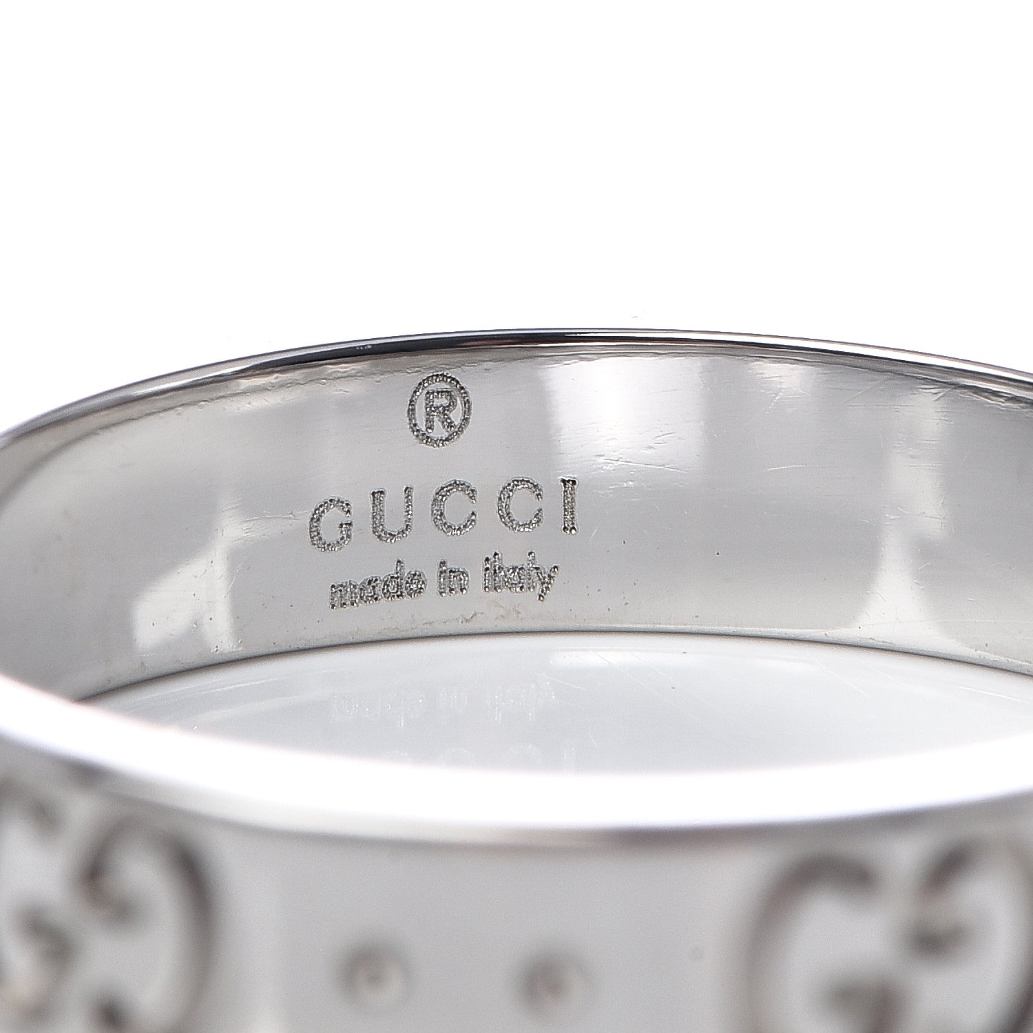 Gucci 18K White Gold 4mm Icon Thin Band Ring 54 6.75 4 of 4