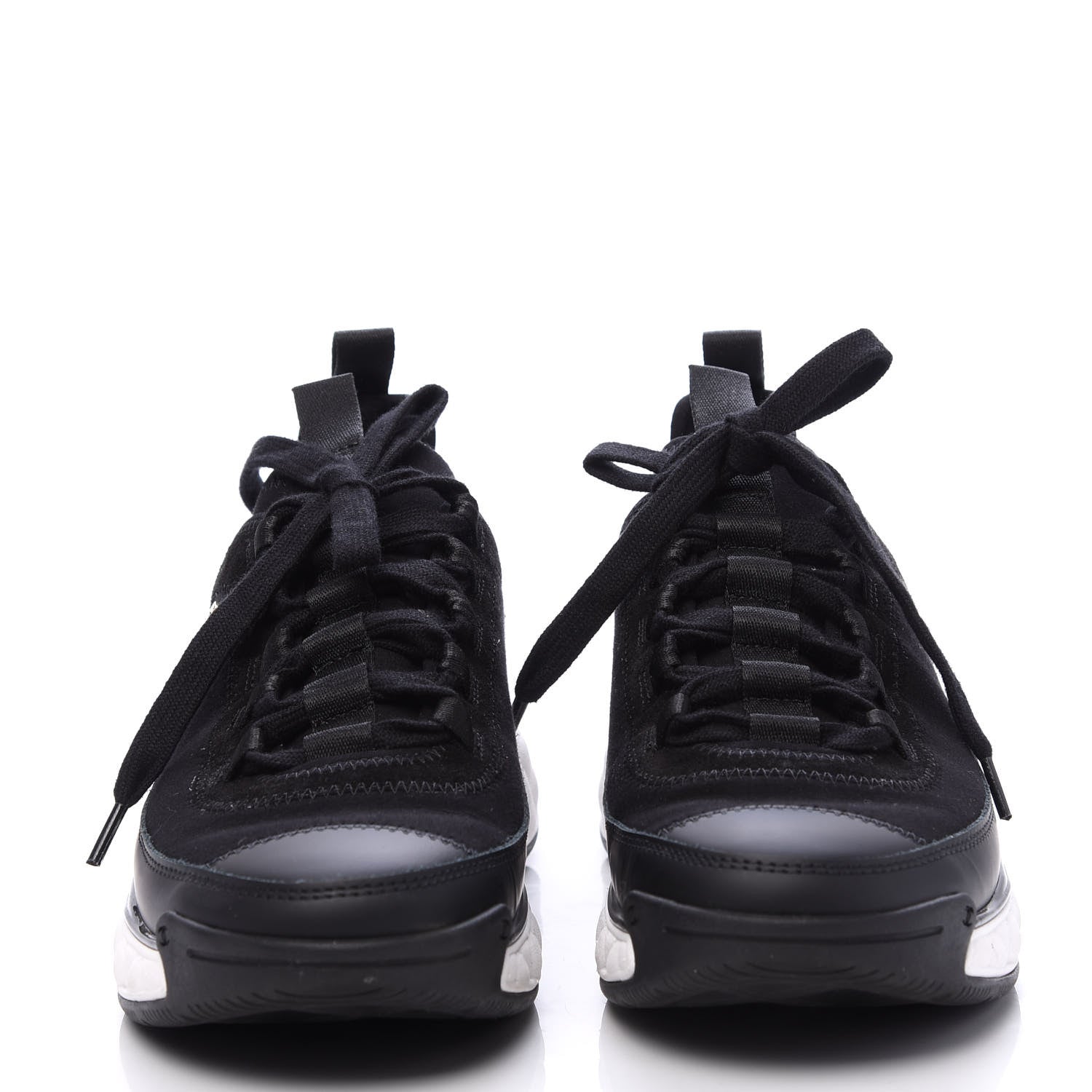 Chanel Velvet Calfskin Mixed Fibers CC Sneakers 36.5 Black 2 of 9